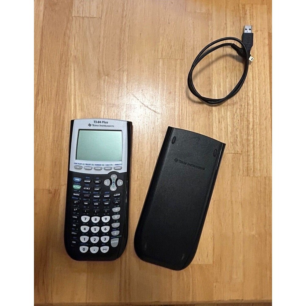 Texas Instrument TI 84 Plus Graphing Calculator With Cover & USB Cable Works